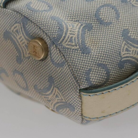 CELINE C Macadam Canvas Shoulder Bag Light Blue - Picture 12 of 15